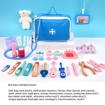 Wooden Doctor Pretend Play Set – Kids Medical Simulation Toy