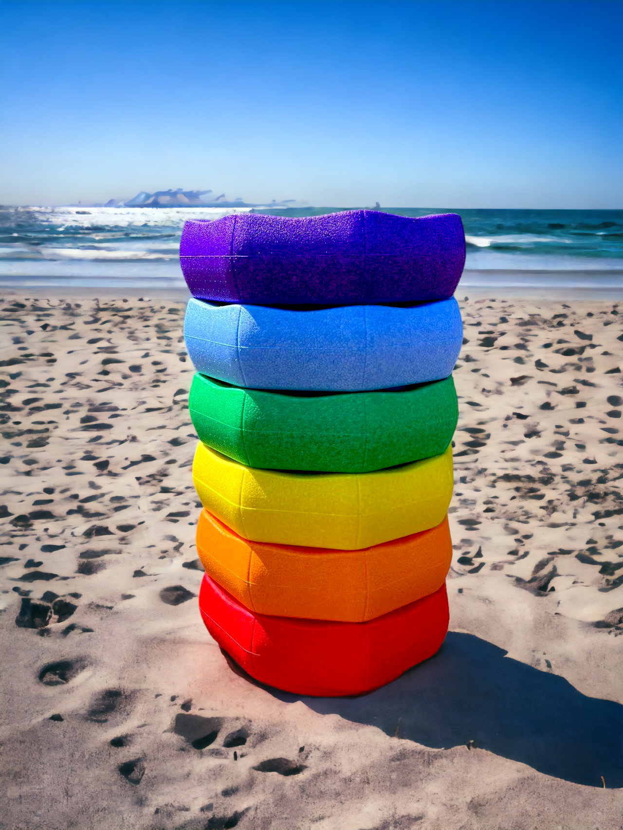 6 Pcs Rainbow Stepping Stones Set