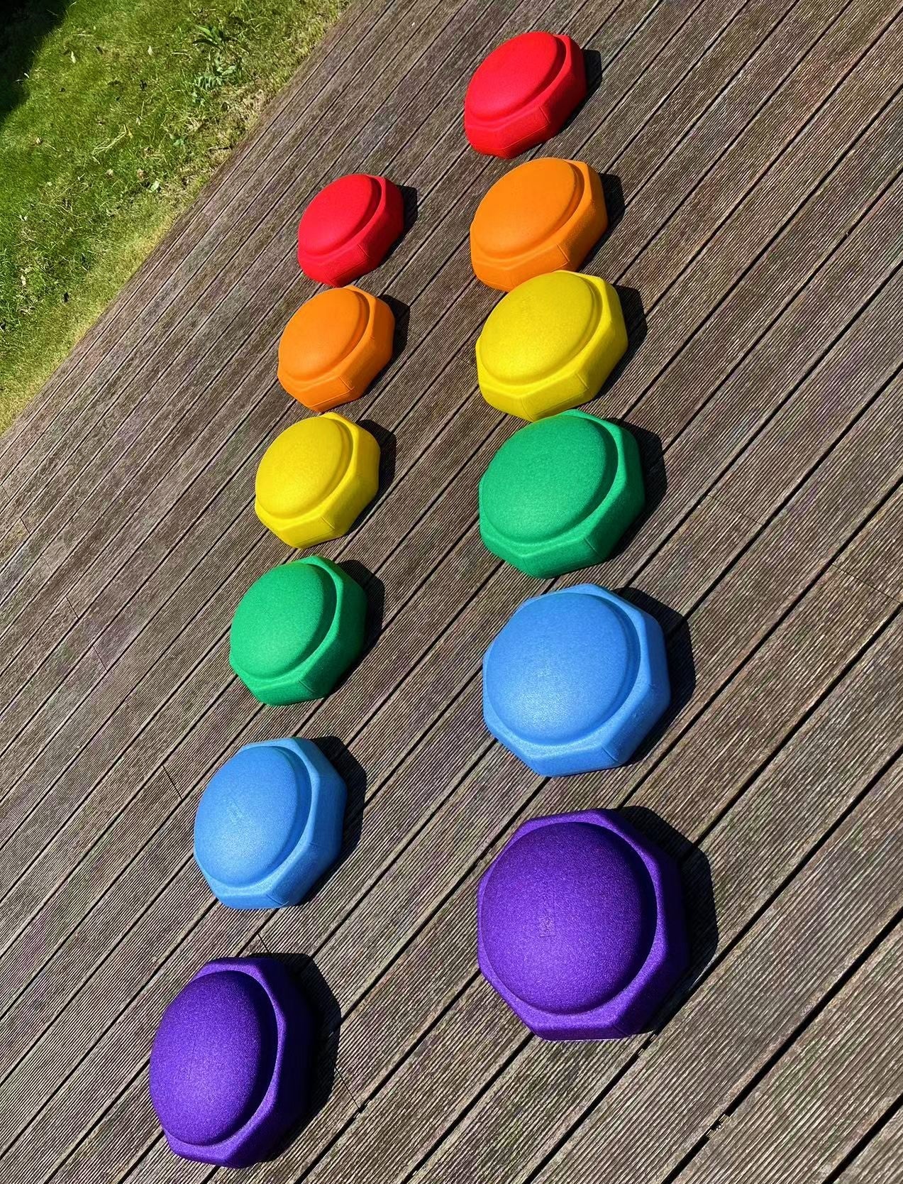 6 Pcs Rainbow Stepping Stones Set