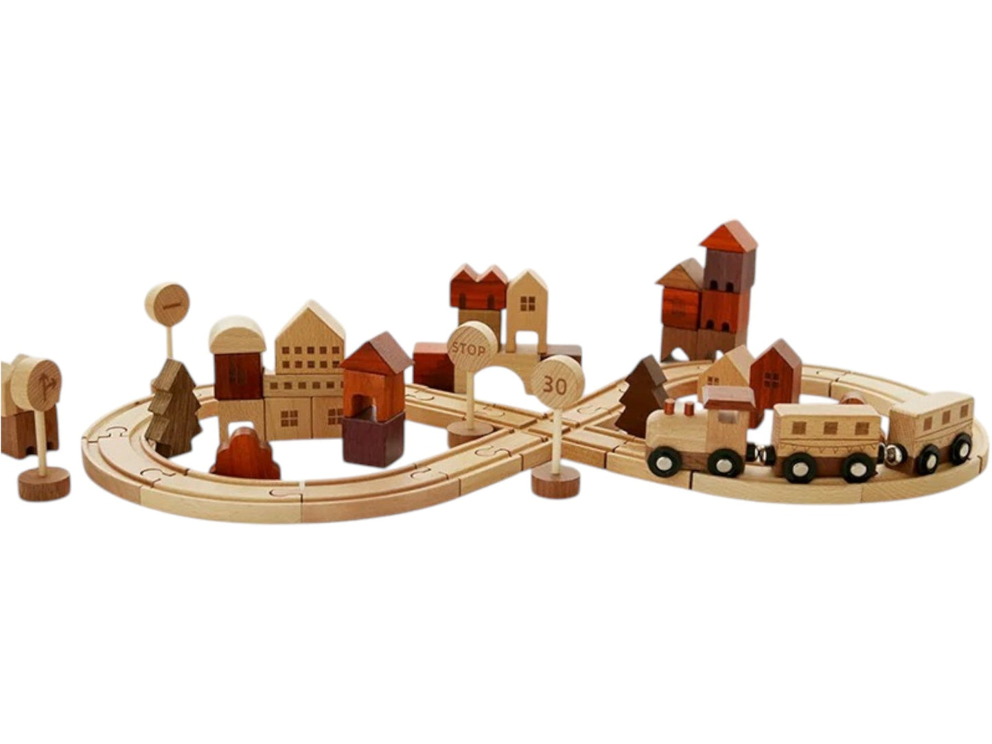 56 PCS Town Exploration Train Set with Track