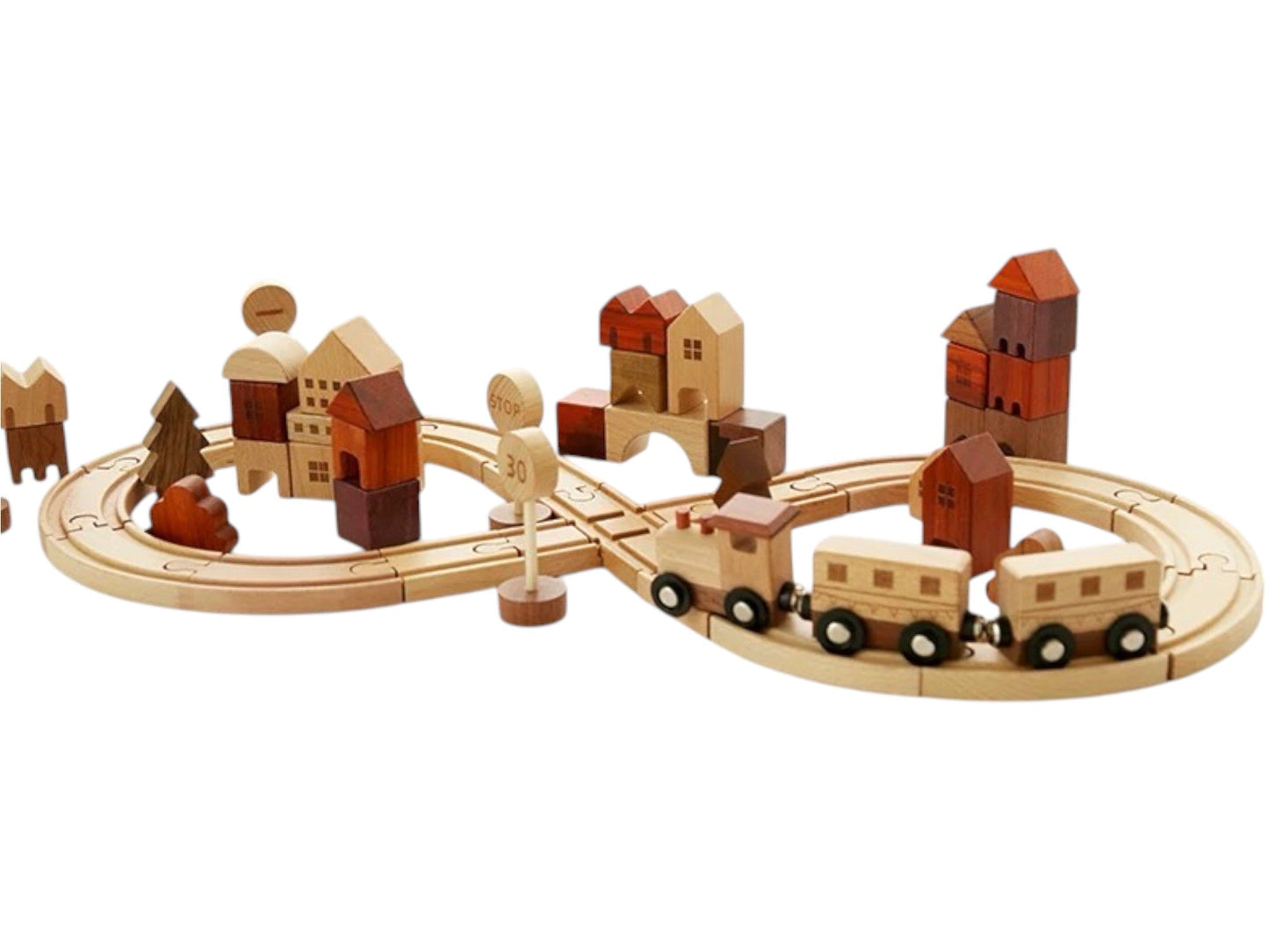 56 PCS Town Exploration Train Set with Track