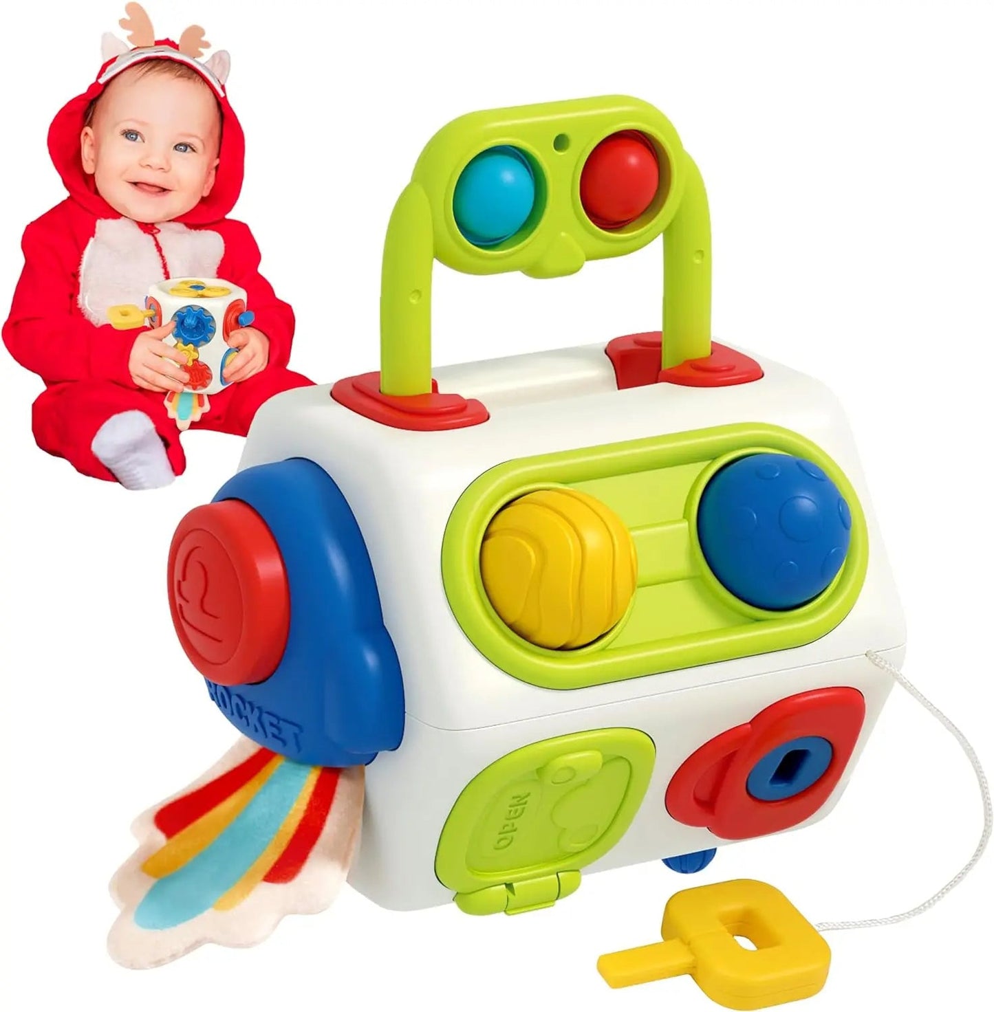 9-in-1 Busy Cube – Montessori Sensory Educational Toy for Toddlers